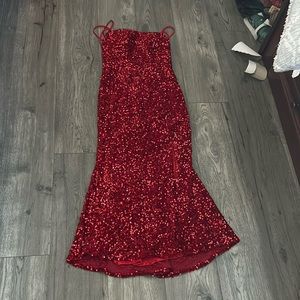 Red Sequined Prom/Hoco Dress